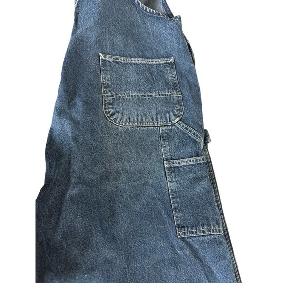CARHARTT R07 Dungarees Unisex 42W 21 Blue Denim Overalls Bib Unlined Utility EUC - Picture 4 of 5